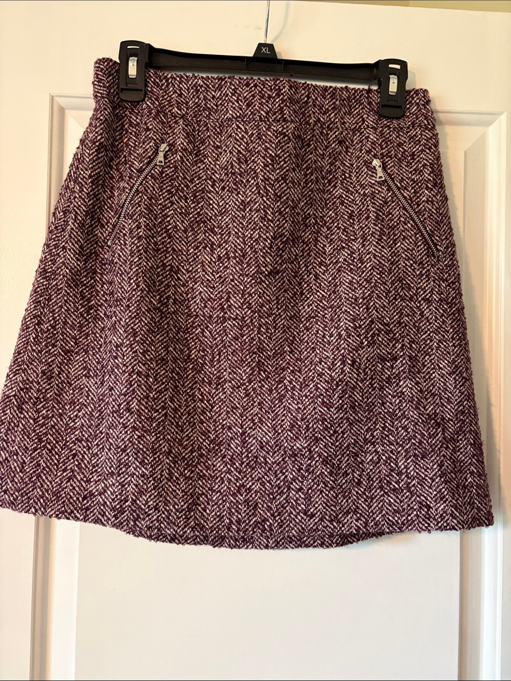 LOFT Burgundy Tweed A-Line Skirt